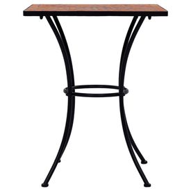 Masă de bistro mozaic, cărămiziu, 60 cm, ceramică - Img 2