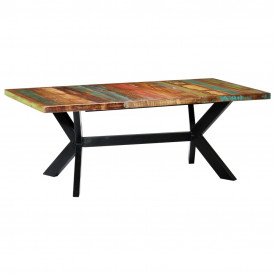 Masă de bucătărie, 200x100x75 cm, lemn masiv reciclat