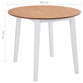 Masă de bucătărie extensibilă, rotund, MDF, alb - Img 8