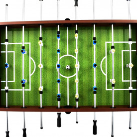 Masă de fotbal, MDF și oțel, 140 x 74,5 x 87,5 cm, maro - Img 4