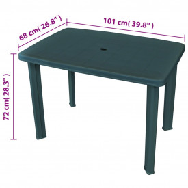 Masă de grădină 101x68x72 cm, plastic, verde - Img 5