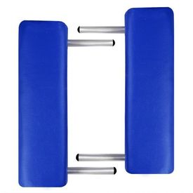 Masă de masaj pliabilă 2 părți cadru din aluminiu Albastru