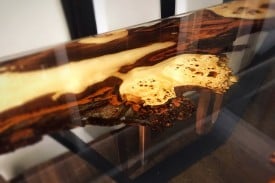 Măsă lemn de plop și rășină epoxidica, 180 x 90 x 80 modelul 2 - Img 5