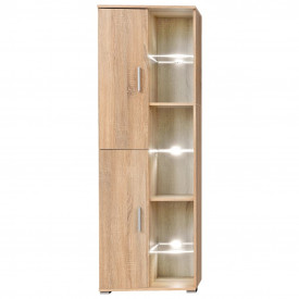 Mobilă de perete cu spațiu TV, iluminare LED, stejar sonoma - Img 4