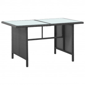 Mobilier de exterior cu 5 piese, negru și alb crem, poliratan - Img 10