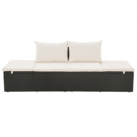 Mobilier de exterior, poliratan, 195 x 60 x 60 cm, negru - Img 2