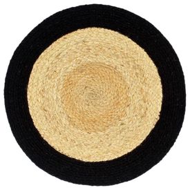 Naproane, 6 buc., negru, 38 cm, iută și bumbac, rotund - Img 2