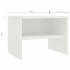 Noptiere, 2 buc., alb, 40 x 30 x 30 cm, PAL - Img 7