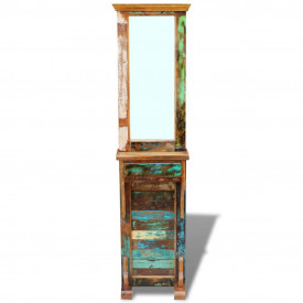 Oglindă pentru hol, lemn reciclat solid, 47 x 23 x 180 cm - Img 6