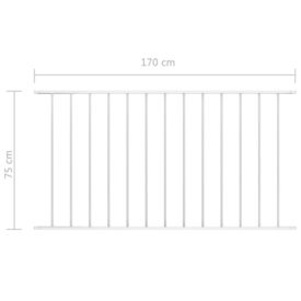 Panou de gard, alb, 1,7 x 0,75 m, oțel vopsit electrostatic - Img 3