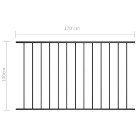 Panou de gard, negru, 1,7 x 1 m, oțel vopsit electrostatic - Img 3