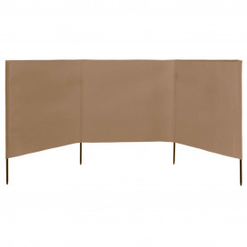 Paravan anti-vânt cu 3 panouri, gri taupe, 400x120 cm, textil - Img 2