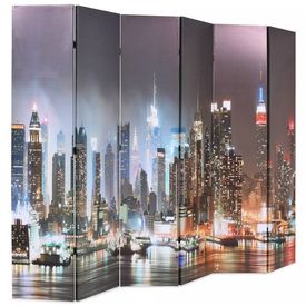 Paravan cameră pliabil 228 x 170 cm, New York pe timp de noapte - Img 2