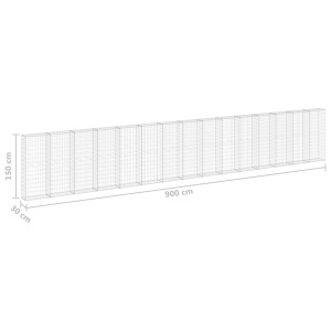 Structura perete gabion din otel galvanizat vedere din unghi