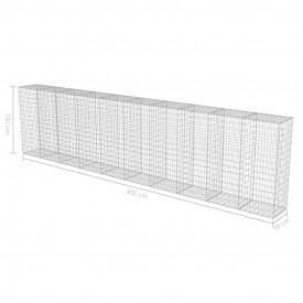 Perete gabion cu capace, oțel galvanizat, 600 x 50 x 150 cm - Img 6