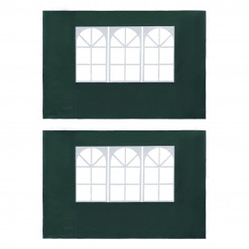 Perete lateral cort petrecere, 2 buc, verde, PE, cu fereastră - Img 1