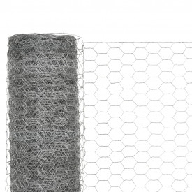 Plasă de sârmă, argintiu, 25x1,5 m, oțel galvanizat, hexagonal - Img 3