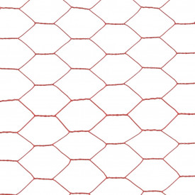 Plasă de sârmă, roșu, 25x1,2 m, oțel cu înveliș PVC, hexagonal - Img 4