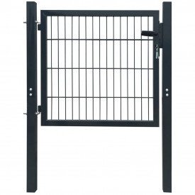 Poartă 2D pentru gard (simplă) 106 x 130 cm, gri antracit