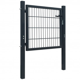 Poartă 2D pentru gard (simplă) 106 x 130 cm, gri antracit - Img 2