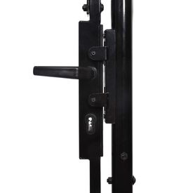 Poartă de gard cu ușă dublă, vârf ascuțit, negru, 3x2 m, oțel - Img 3