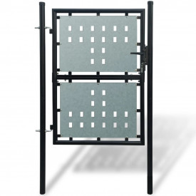 Poartă neagră pentru gard 100 x 200 cm