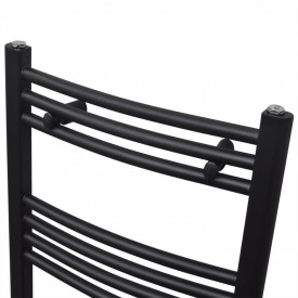 Radiator port-prosop încălzire baie, curbat, 500 x 1160 mm, negru - Img 3