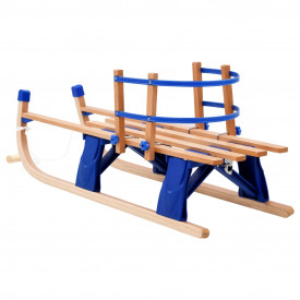 Sanie pliabilă pentru zăpadă cu spătar, lemn, 110 cm - Img 6