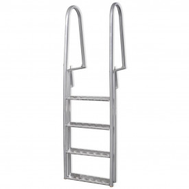 Scară amdocare/piscină cu 4 trepte, aluminiu, 170 cm