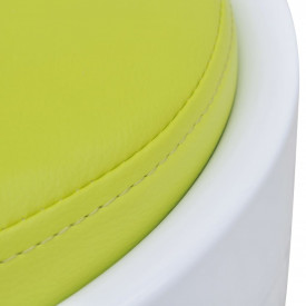 Scaun bar cu șezut detașabil, piele artificială, verde, rotund - Img 3