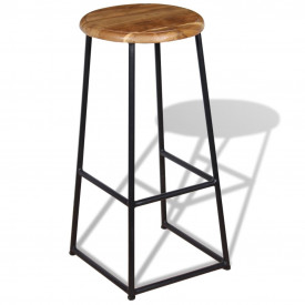 Scaun de bar din lemn de tec solid 2 buc. - Img 2