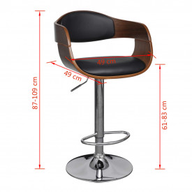 Scaun de bar din piele artificială, înălțime reglabilă - Img 6