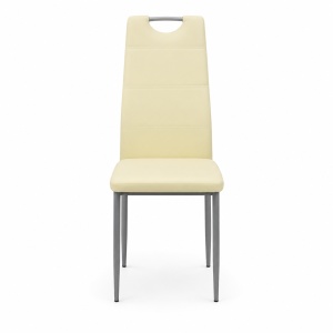 Scaun de living si bucatarie BUC 264, piele ecologica, picioare metalice, spatar inalt, 120 kg - Img 3