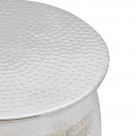 Scaun/Masă laterală din aluminiu bătut la ciocan, argintiu - Img 3