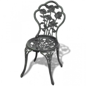Scaune bistro , Aluminiu turnat, Verde, 2 buc 41x49x81,5 cm - Img 2