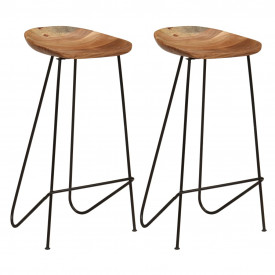 Scaune de bar, 2 buc.,41x36x76 cm, lemn masiv de acacia