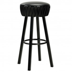 Scaune de bar, 2 buc., piele artificială, negru - Img 2