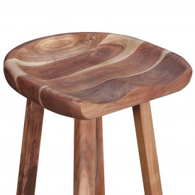 Scaune de bar, lemn masiv de acacia, 38 x 37 x 76 cm, 2 buc. - Img 7
