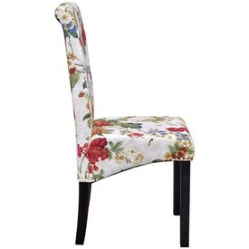 Scaune de bucătărie cu design floral, 4 buc, lemn