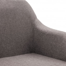 Scaune de sufragerie pivotante, 2 buc., gri taupe, textil - Img 8