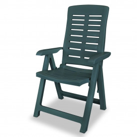 Scaune grădină rabatabile, 6 buc, 60x61x108 cm, plastic, verde - Img 3