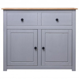 Servantă, gri, 93 x 40 x 80 cm, lemn masiv pin, gama Panama - Img 2