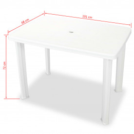 Set bistro de exterior, 3 piese, alb, 101 x 68 x 72 cm - Img 10