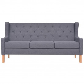 Set canapea, 3 piese, textil, Gri - Img 3