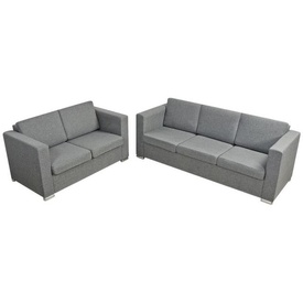 Set canapele material textil, 2 piese, gri deschis - Img 2
