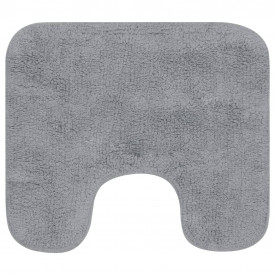 Set covorașe baie, 3 piese, gri, material textil - Img 3