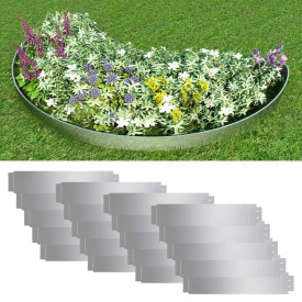 Set gard de gazon, 20 buc, oțel galvanizat, 100 x 20 cm