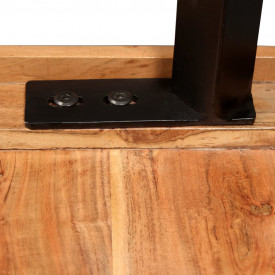 Set mobilier bar, 3 piese, lemn masiv sheesham, piele naturală - Img 8