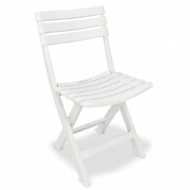 Set mobilier bistro pliabil, 3 piese, alb, plastic - Img 3
