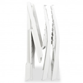 Set mobilier bistro pliabil, 3 piese, alb, plastic - Img 8